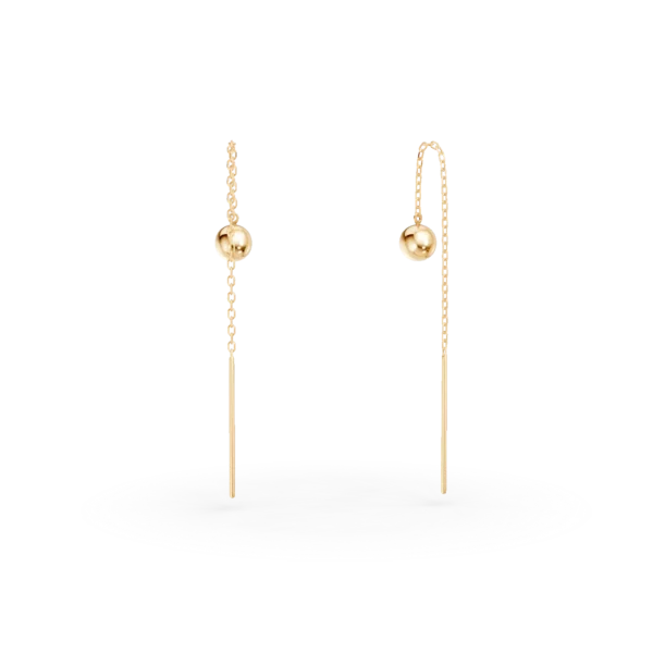 Cercei din aur galben cu bilute