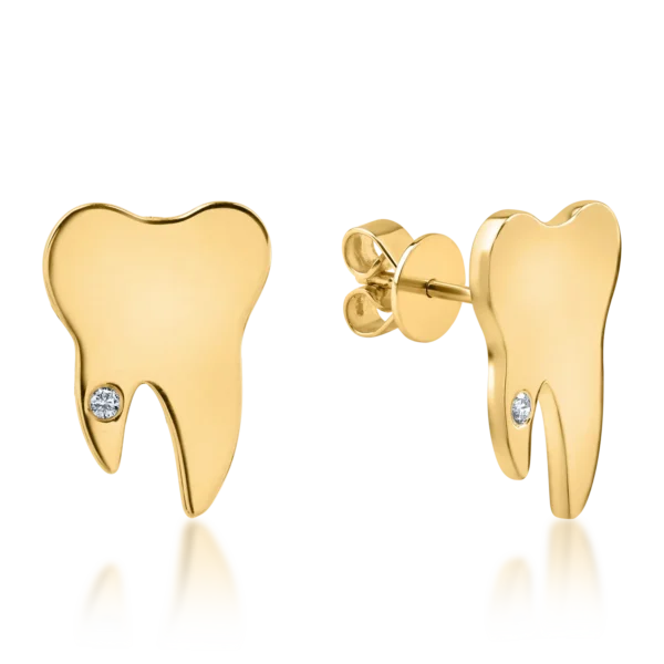 Cercei din aur galben cu diamante de 0.03ct