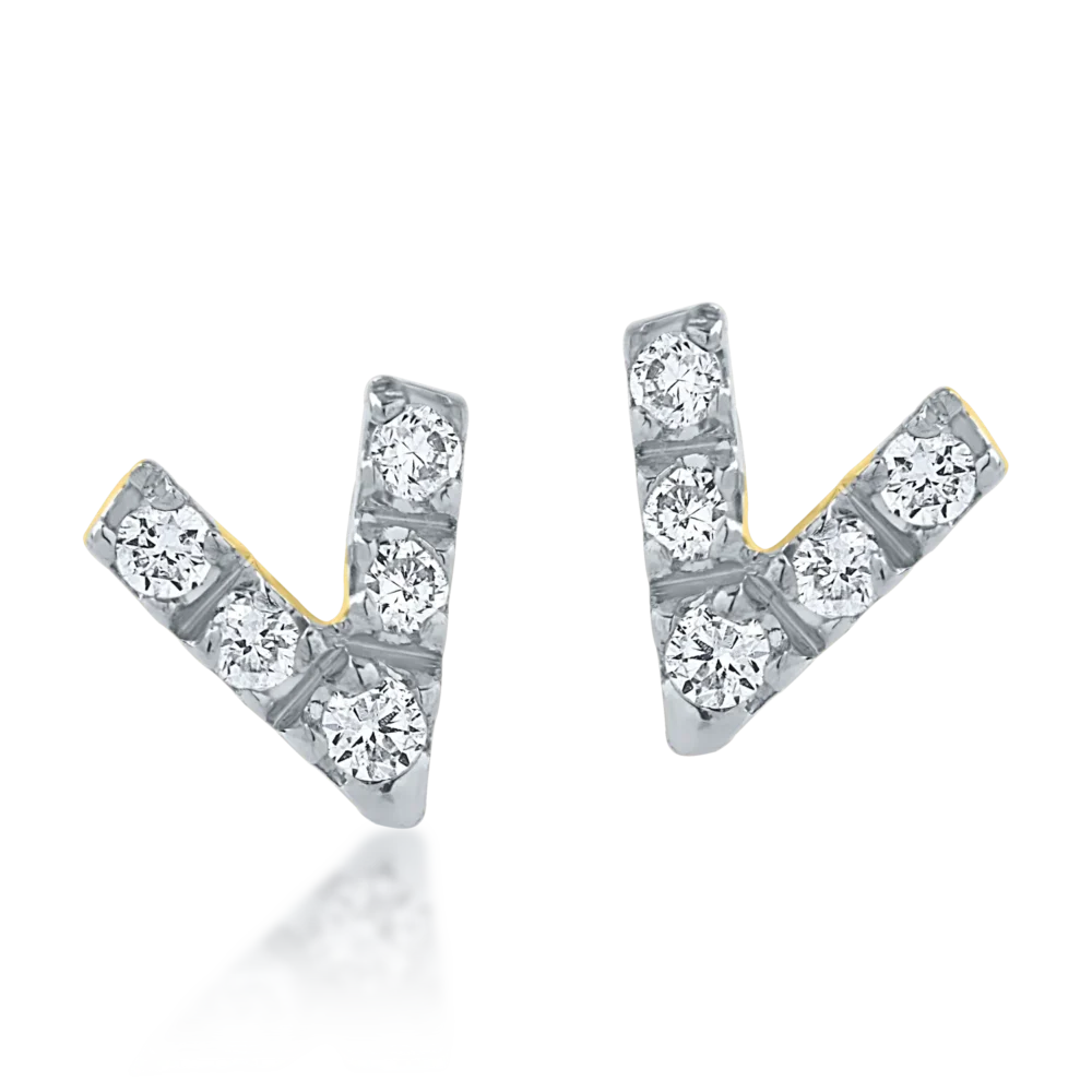 Cercei din aur galben cu diamante de 0.04ct - imagine 2