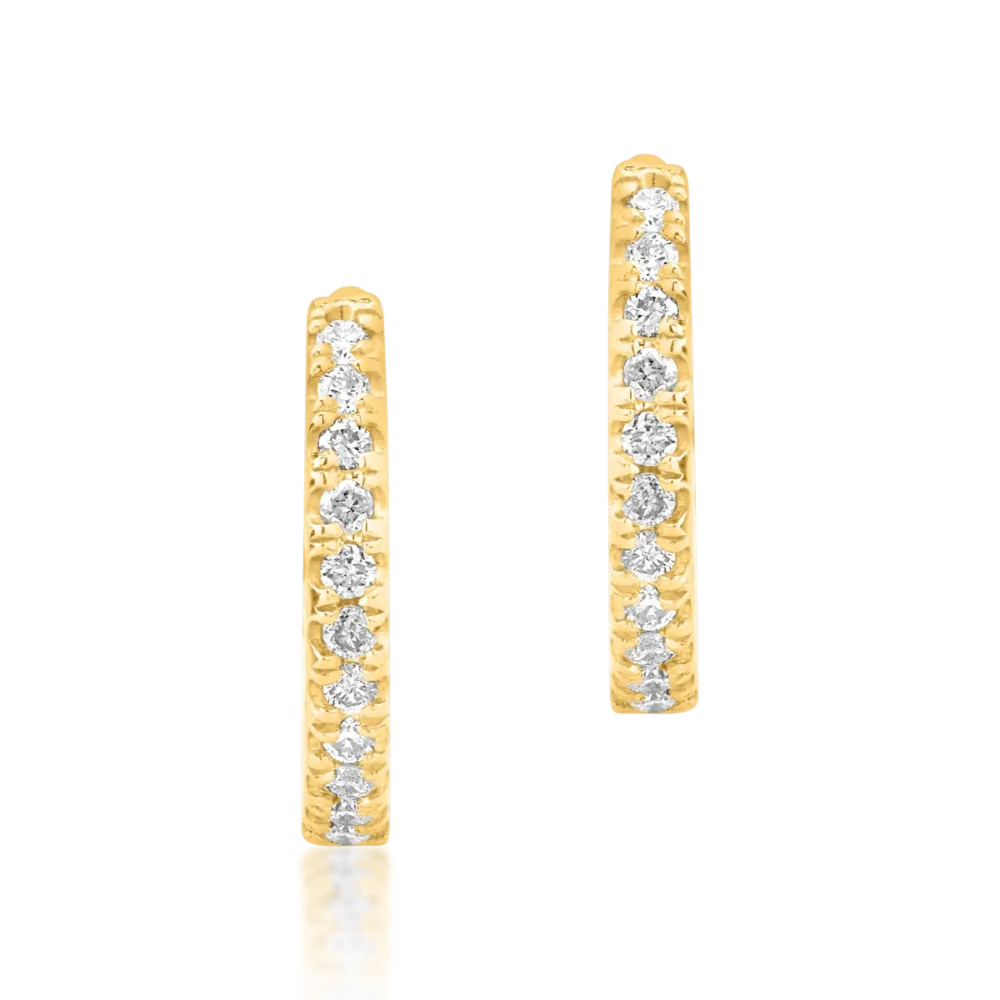 Cercei din aur galben cu diamante de 0.08ct - imagine 2