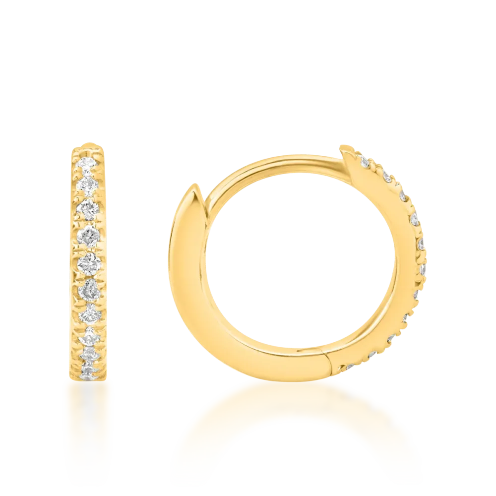 Cercei din aur galben cu diamante de 0.08ct - imagine 3