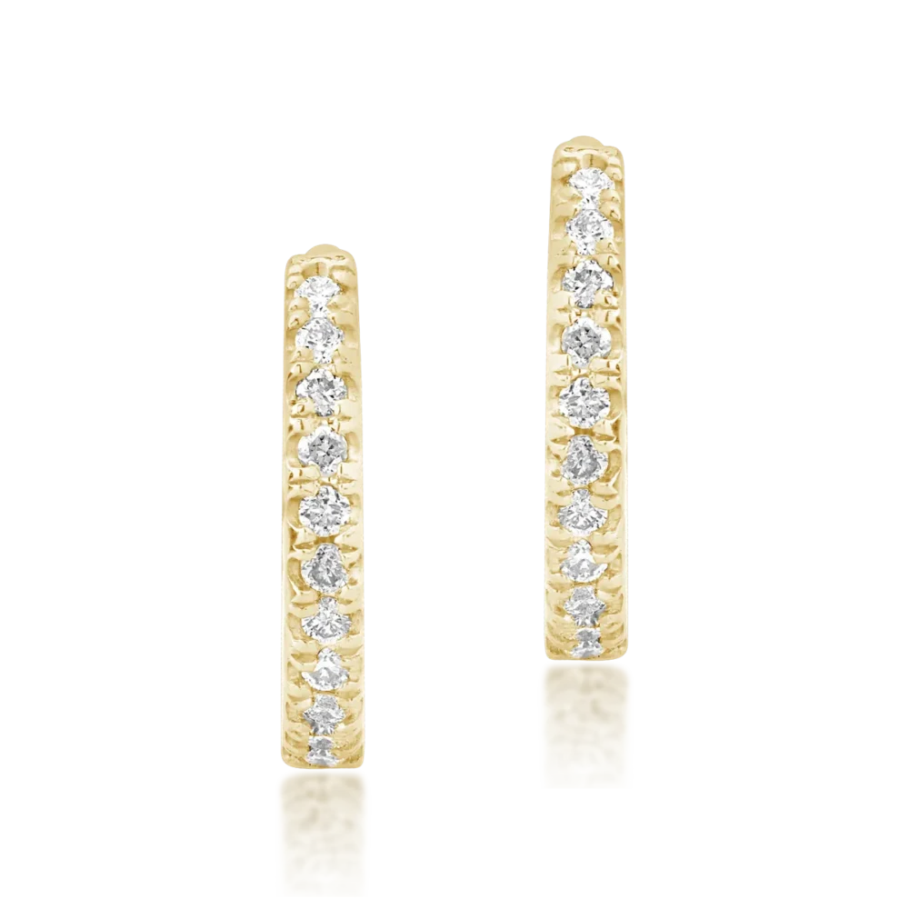 Cercei din aur galben cu diamante de 0.08ct - imagine 2