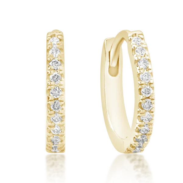 Cercei din aur galben cu diamante de 0.08ct