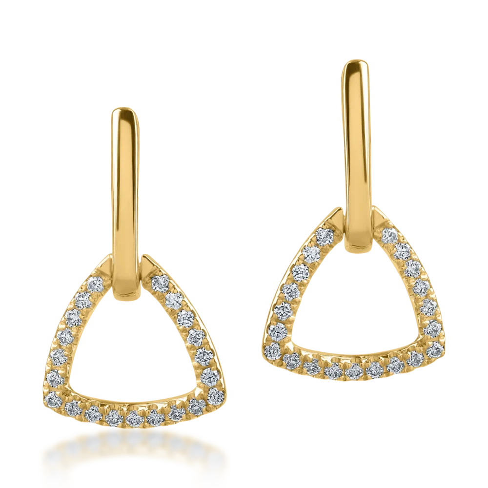 Cercei din aur galben cu diamante de 0.16ct - imagine 2