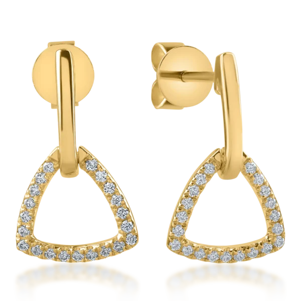 Cercei din aur galben cu diamante de 0.16ct