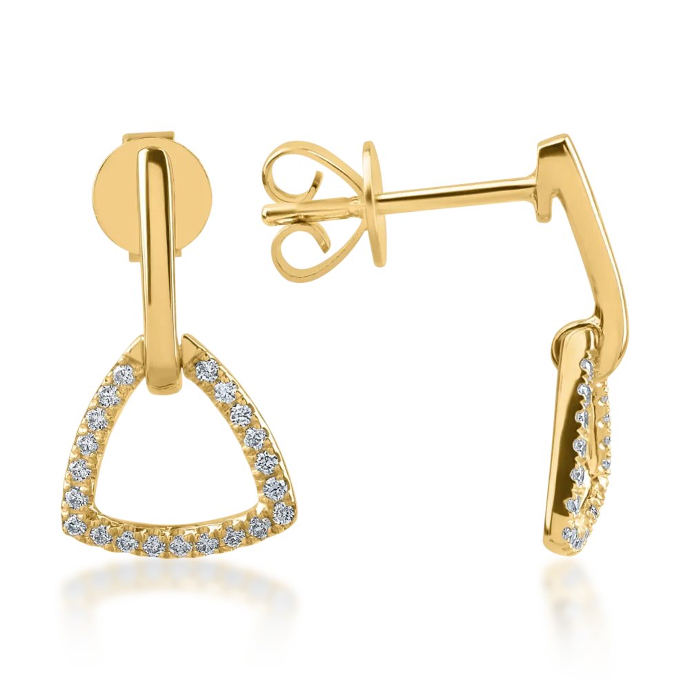 Cercei din aur galben cu diamante de 0.16ct - imagine 3