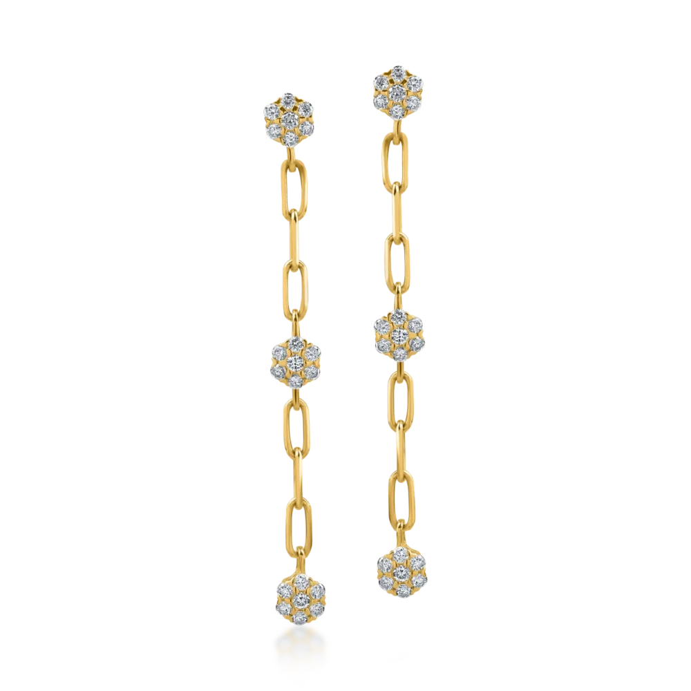 Cercei din aur galben cu diamante de 0.29ct - imagine 2