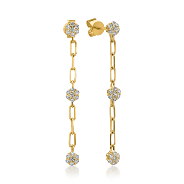 Cercei din aur galben cu diamante de 0.29ct