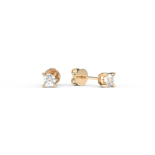 Cercei din aur galben cu diamante de 0.2ct