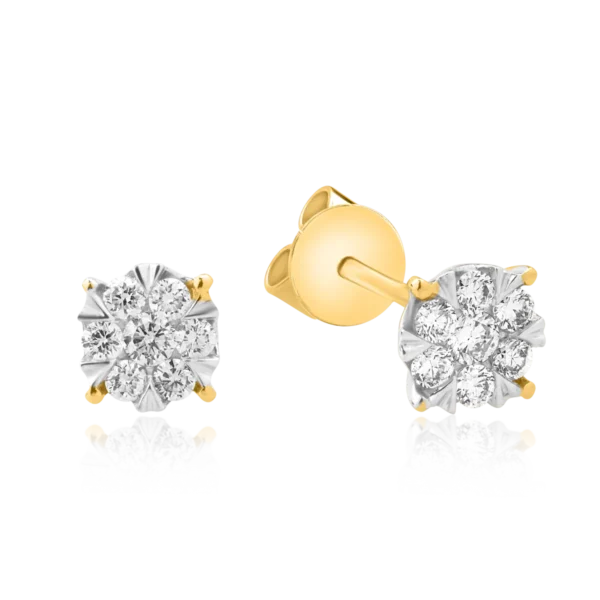 Cercei din aur galben cu diamante de 0.2ct