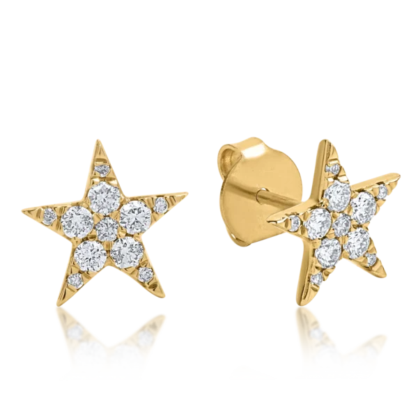 Cercei din aur galben cu diamante de 0.37ct