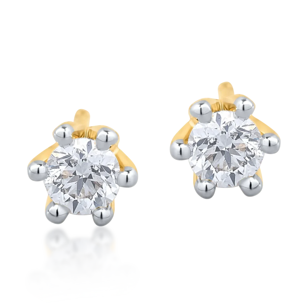 Cercei din aur galben cu diamante de 0.39ct - imagine 2