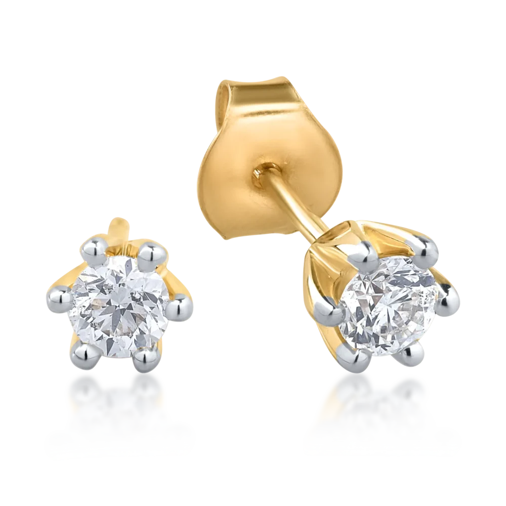 Cercei din aur galben cu diamante de 0.39ct