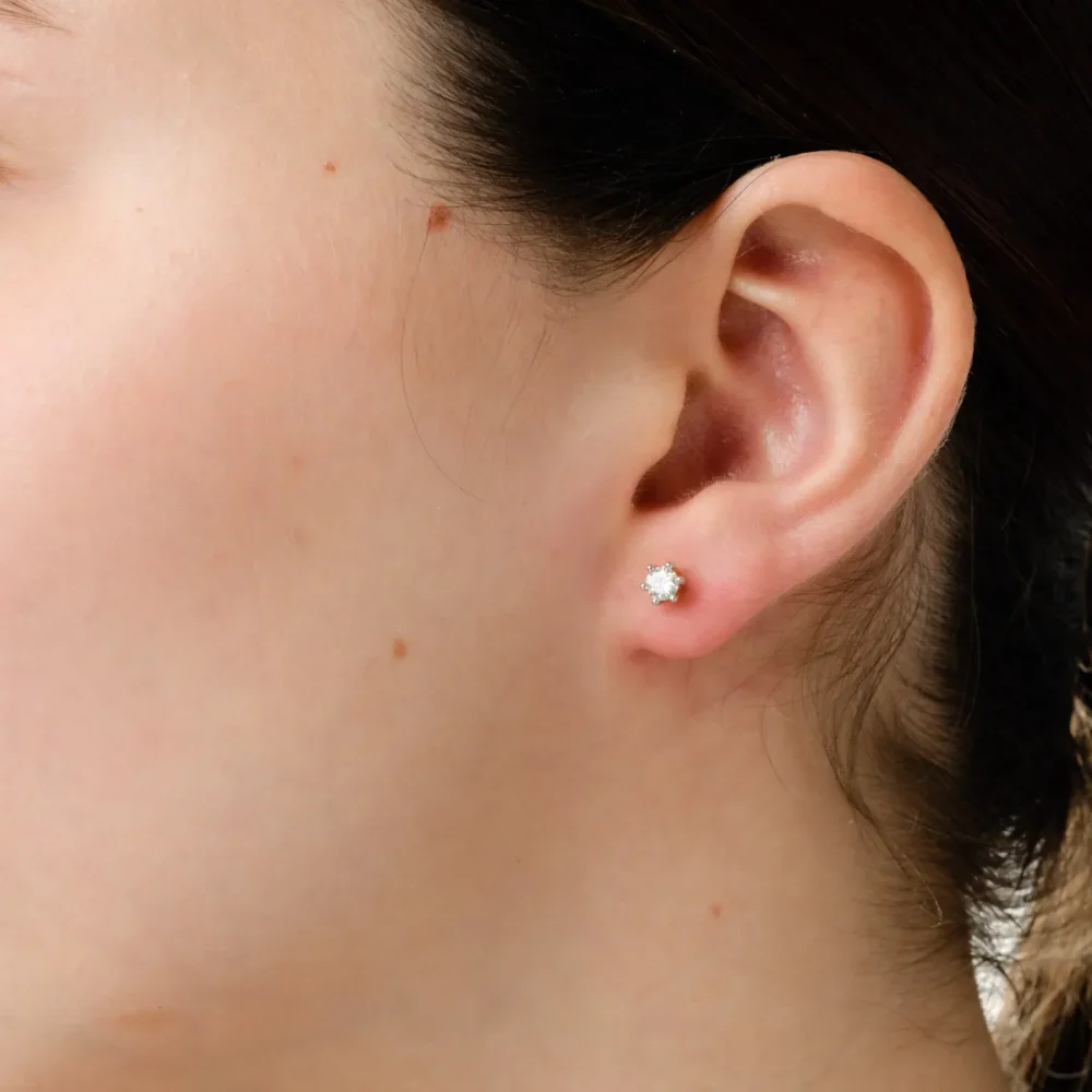 Cercei din aur galben cu diamante de 0.39ct - imagine 3