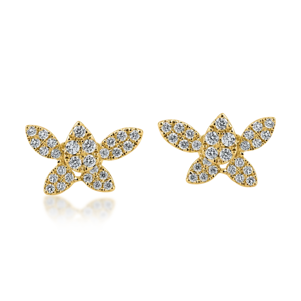 Cercei din aur galben cu diamante de 0.3ct - imagine 2