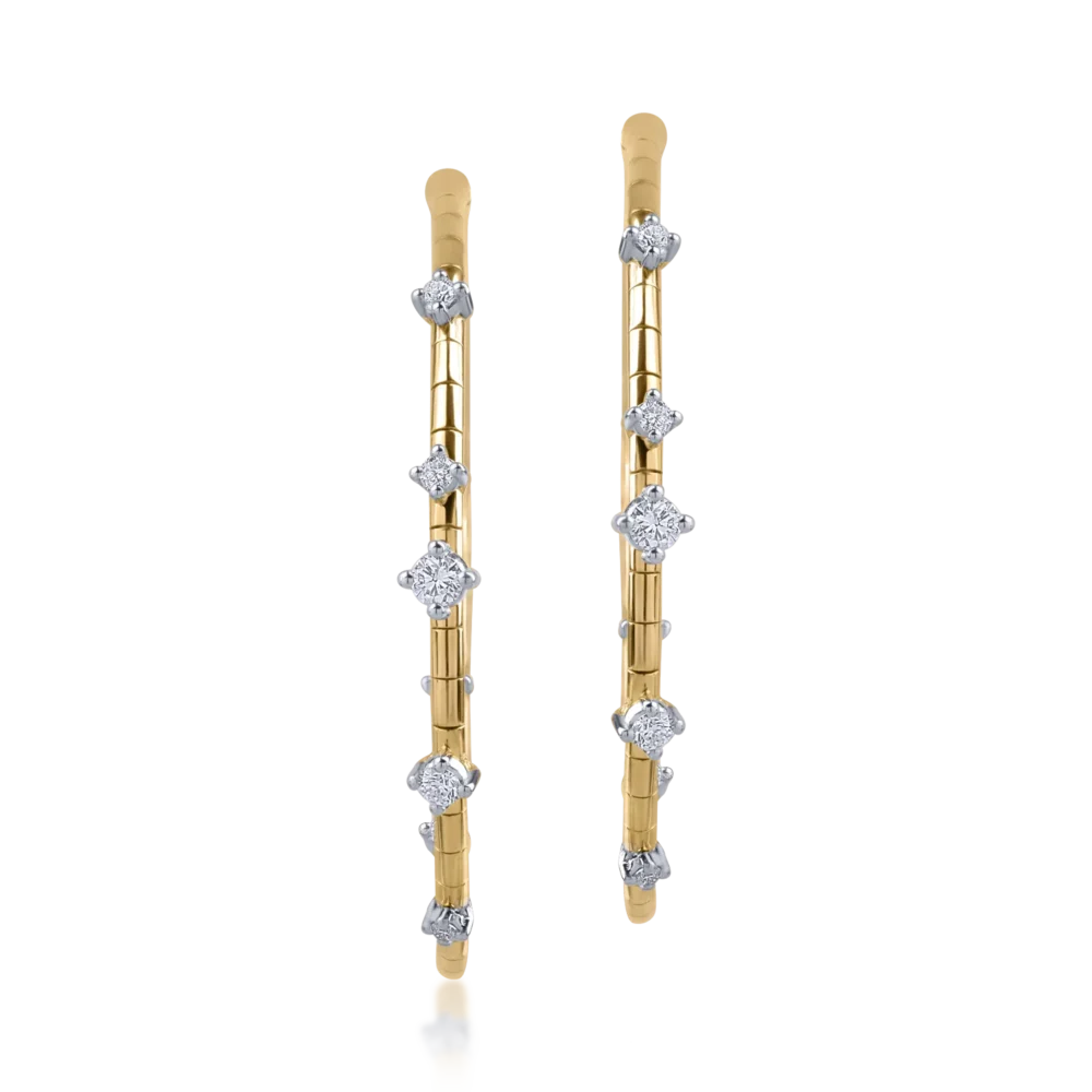 Cercei din aur galben cu diamante de 0.49ct - imagine 2