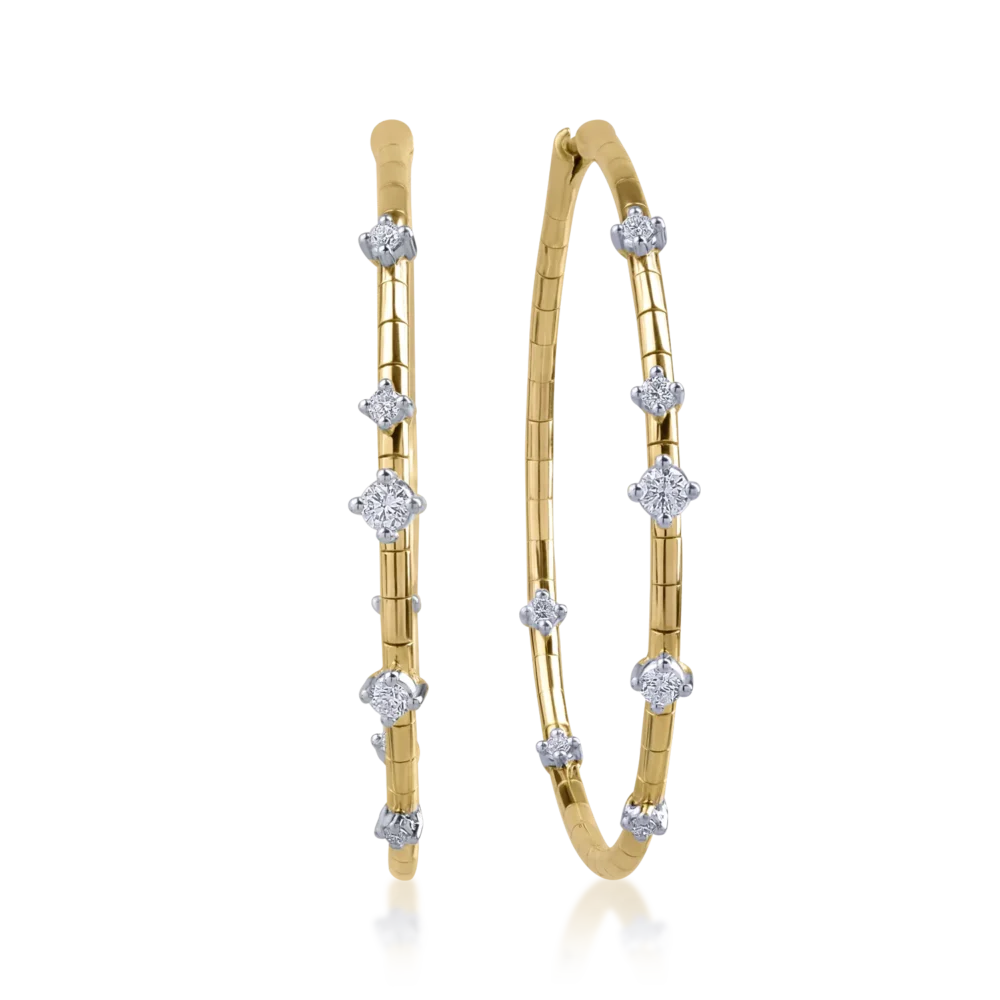 Cercei din aur galben cu diamante de 0.49ct