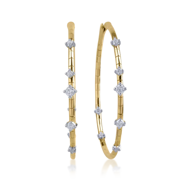 Cercei din aur galben cu diamante de 0.49ct