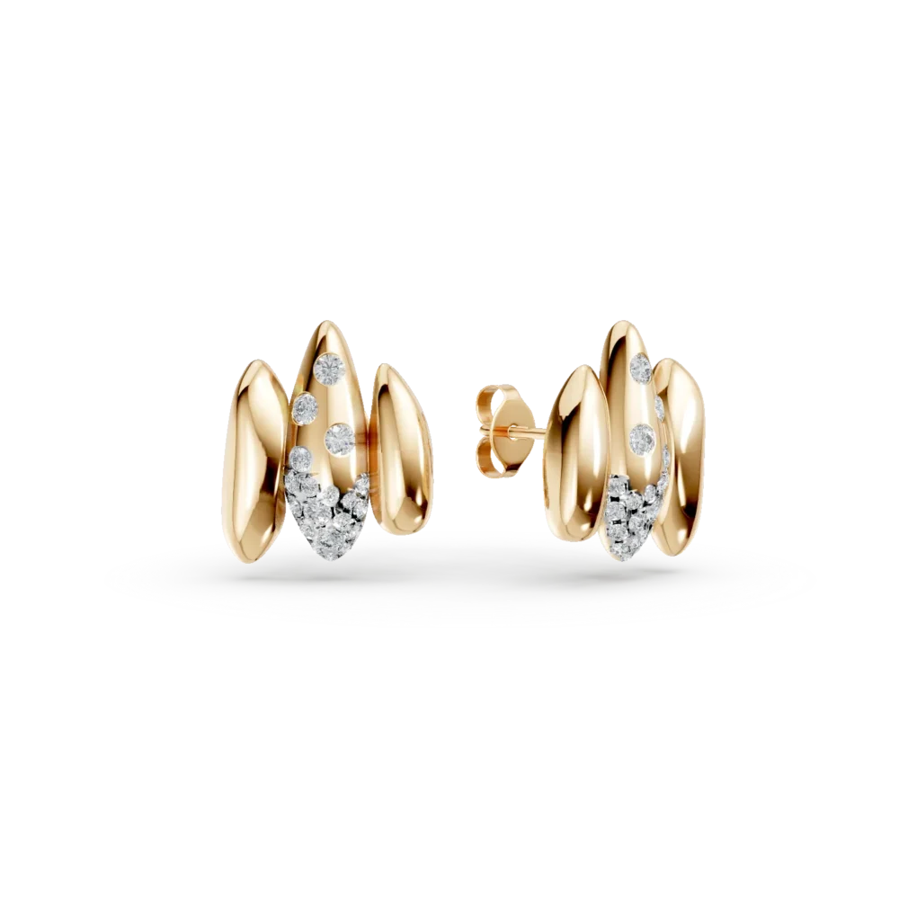 Cercei din aur galben cu diamante de 0.5ct