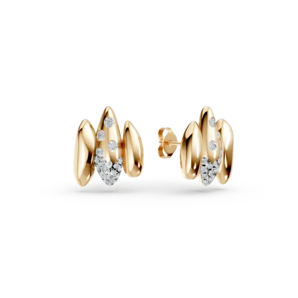 Cercei din aur galben cu diamante de 0.5ct