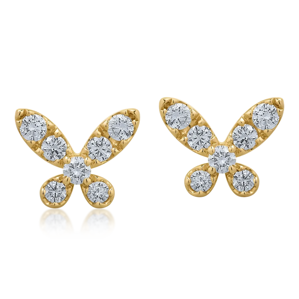 Cercei din aur galben cu diamante de 0.66ct - imagine 2