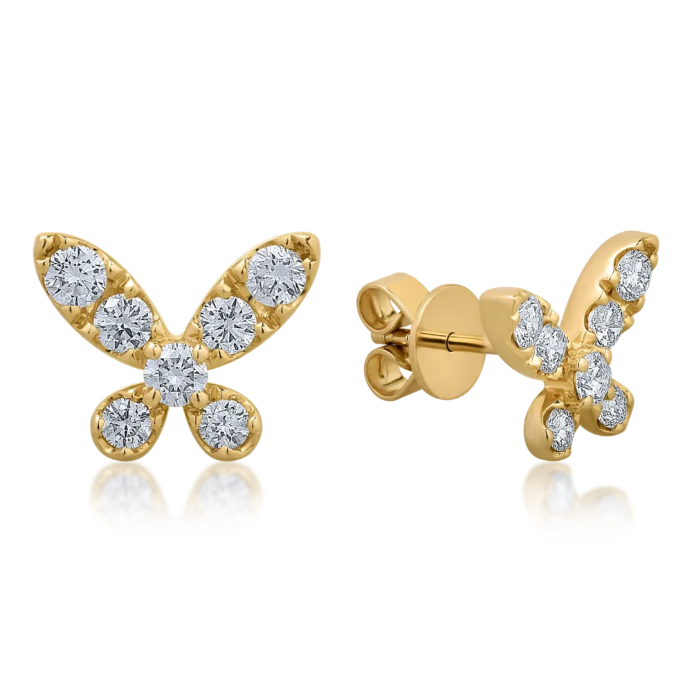 Cercei din aur galben cu diamante de 0.66ct