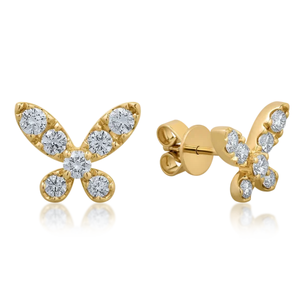 Cercei din aur galben cu diamante de 0.66ct