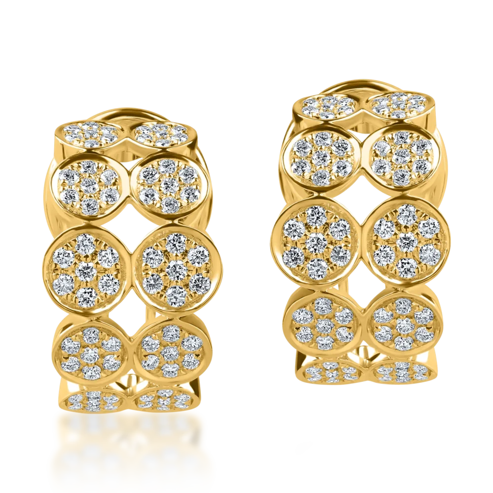 Cercei din aur galben cu diamante de 0.6ct - imagine 2