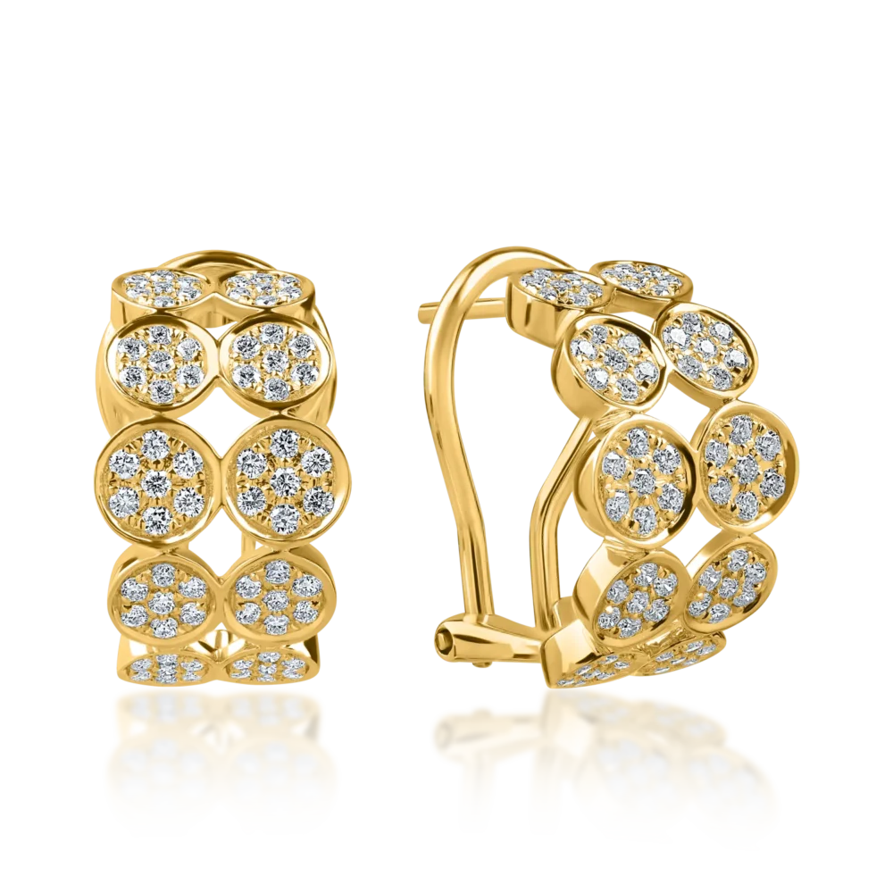 Cercei din aur galben cu diamante de 0.6ct