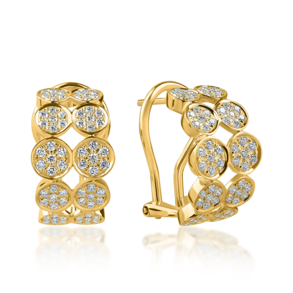 Cercei din aur galben cu diamante de 0.6ct