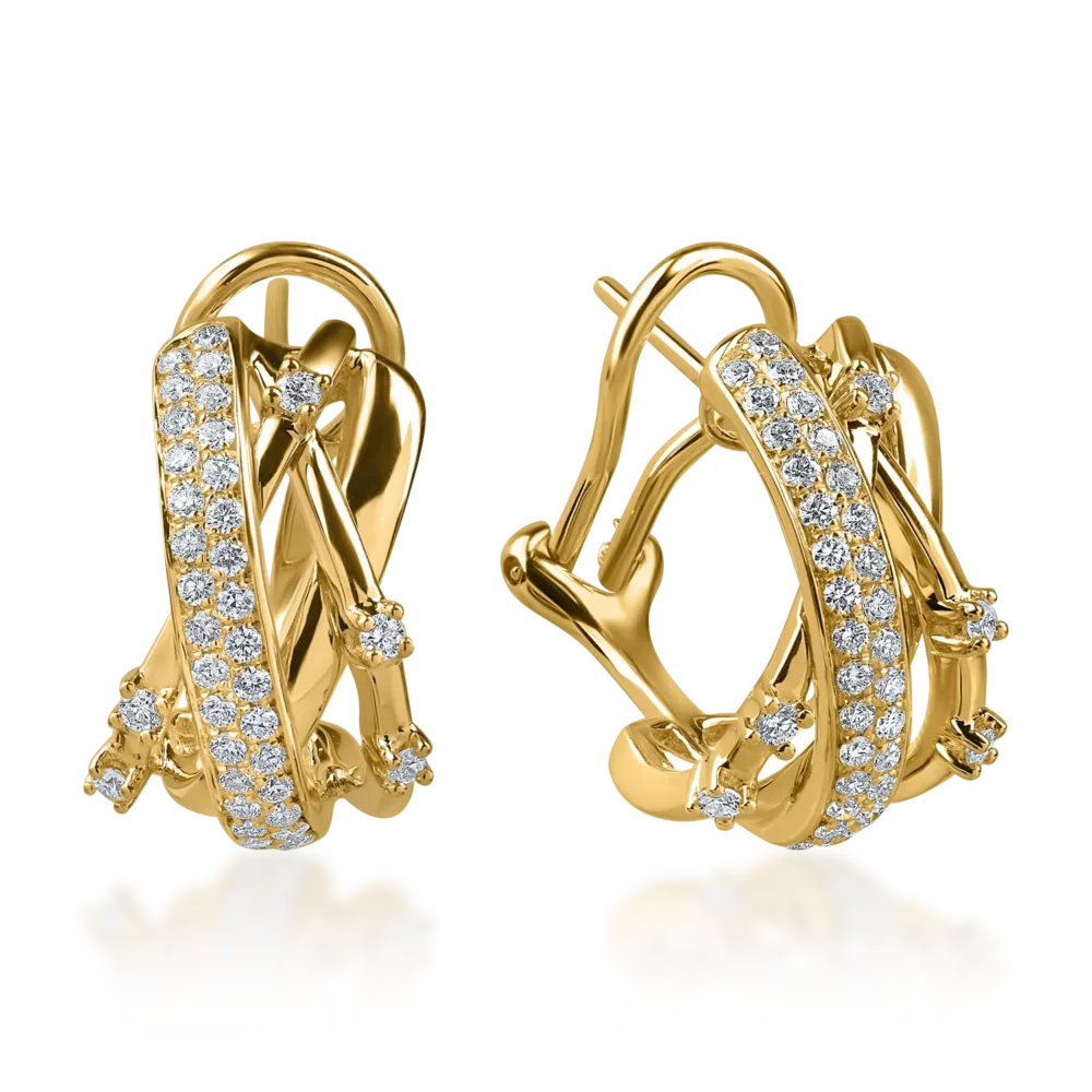 Cercei din aur galben cu diamante de 0.6ct