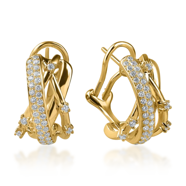 Cercei din aur galben cu diamante de 0.6ct