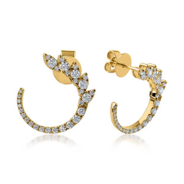 Cercei din aur galben cu diamante de 0.76ct