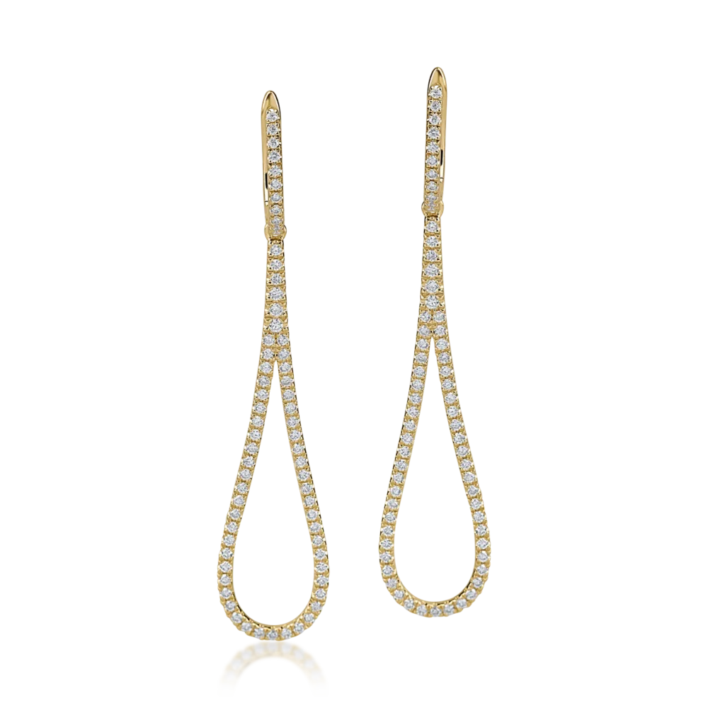 Cercei din aur galben cu diamante de 0.91ct - imagine 2