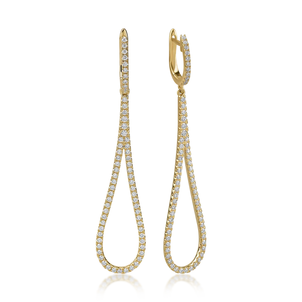 Cercei din aur galben cu diamante de 0.91ct