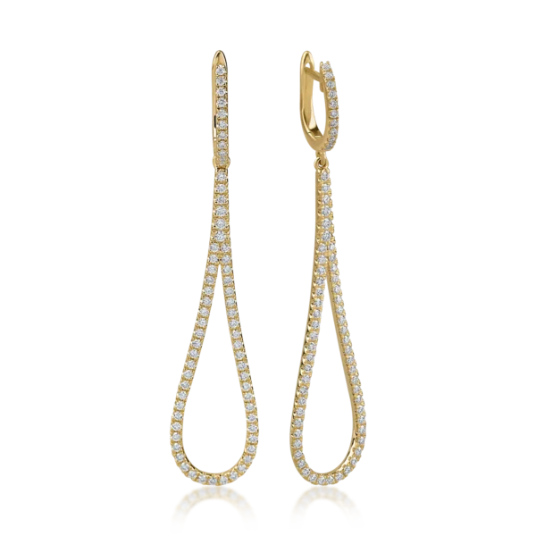 Cercei din aur galben cu diamante de 0.91ct