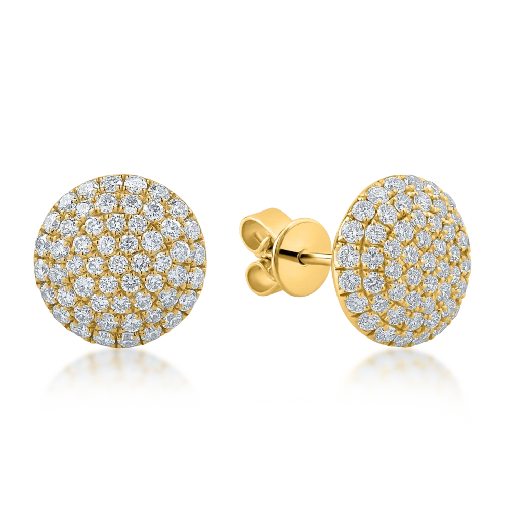 Cercei din aur galben cu diamante de 1.01ct