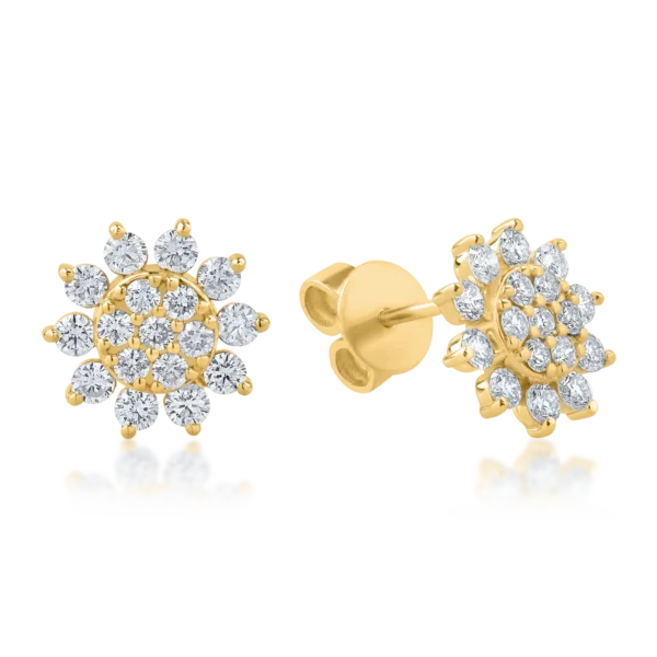 Cercei din aur galben cu diamante de 1.02ct