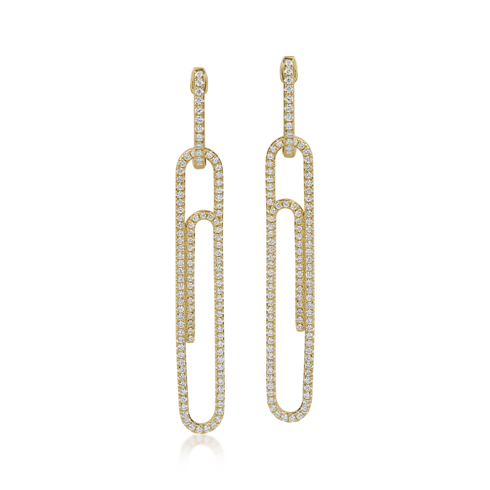 Cercei din aur galben cu diamante de 1.06ct - imagine 2