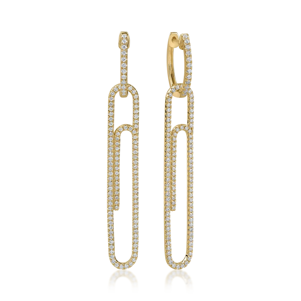 Cercei din aur galben cu diamante de 1.06ct