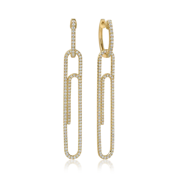 Cercei din aur galben cu diamante de 1.06ct