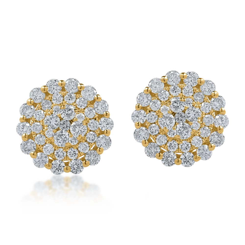 Cercei din aur galben cu diamante de 1.35ct - imagine 2
