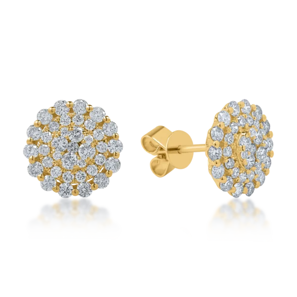 Cercei din aur galben cu diamante de 1.35ct