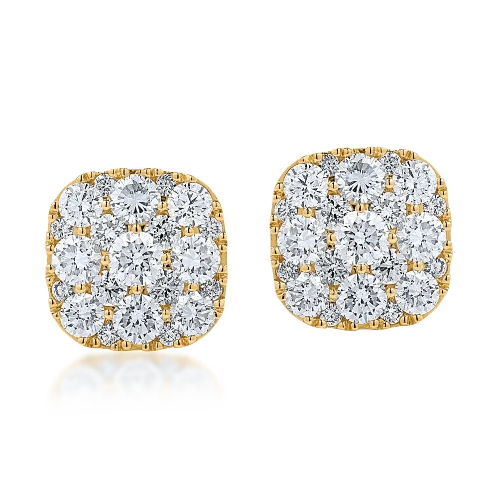 Cercei din aur galben cu diamante de 2.41ct - imagine 2