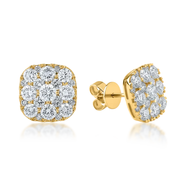 Cercei din aur galben cu diamante de 2.41ct