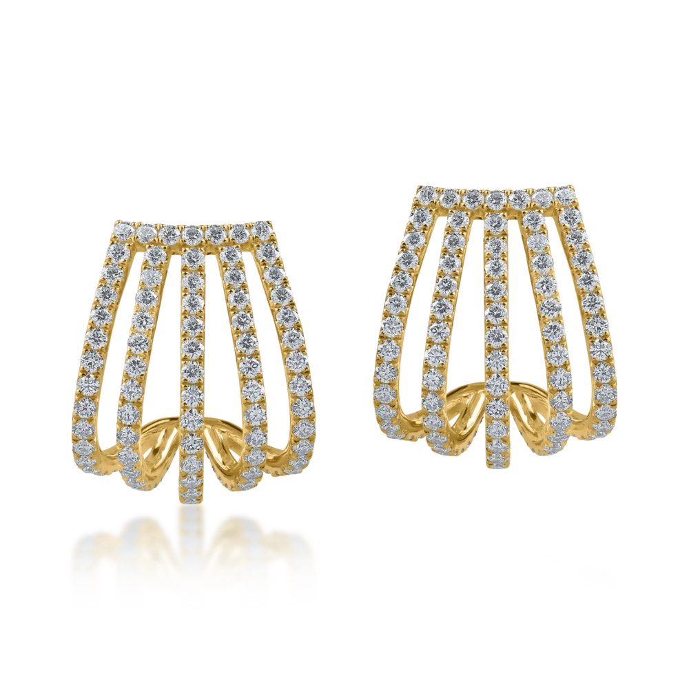 Cercei din aur galben cu diamante de 2.78ct - imagine 2