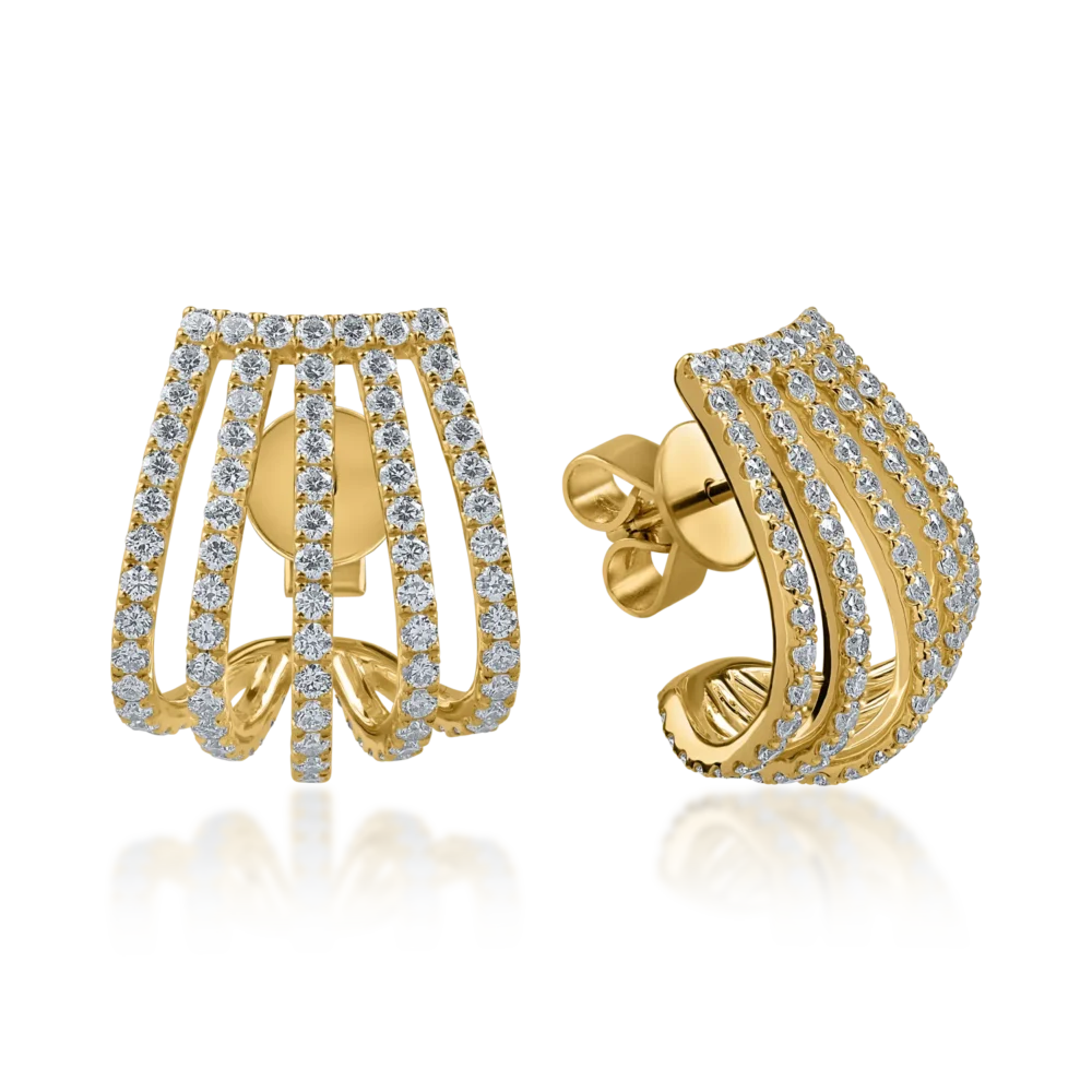 Cercei din aur galben cu diamante de 2.78ct