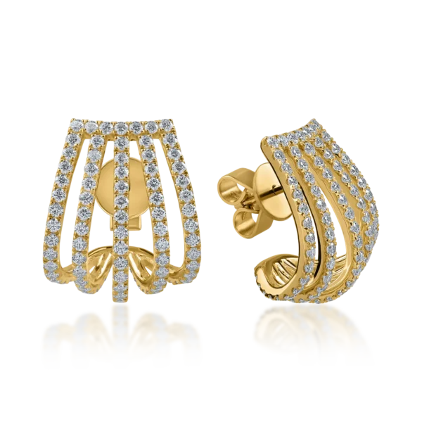 Cercei din aur galben cu diamante de 2.78ct