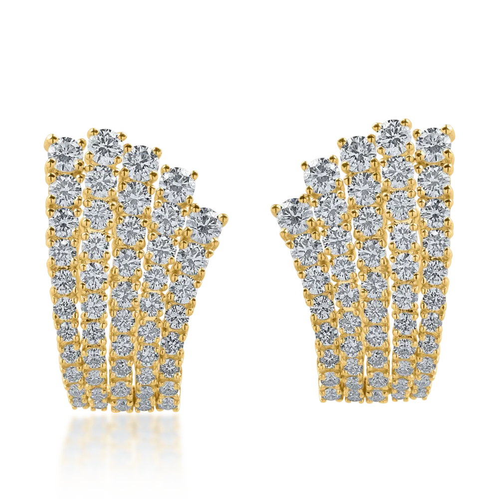 Cercei din aur galben cu diamante de 2.7ct - imagine 2