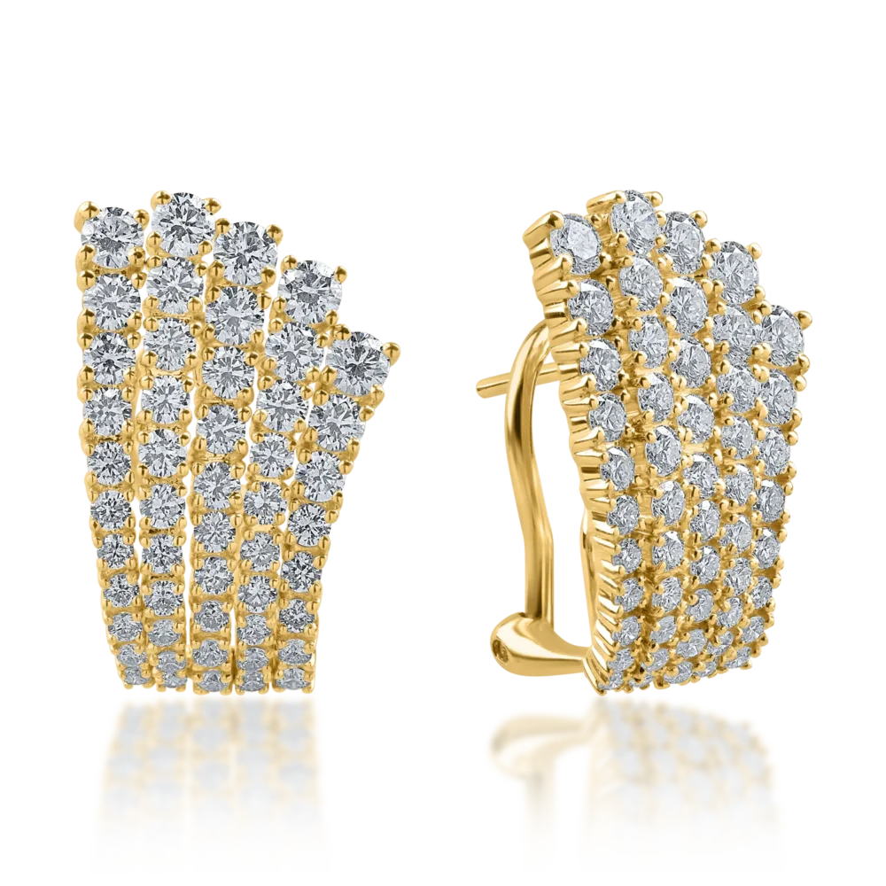Cercei din aur galben cu diamante de 2.7ct